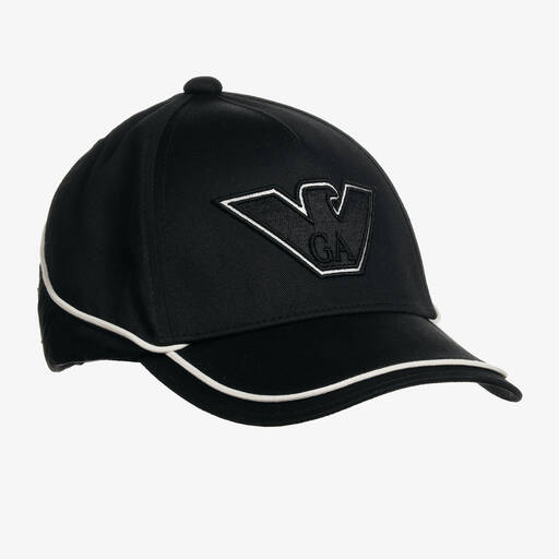 Emporio Armani-Boys Black Eagle Baseball Cap | Childrensalon Outlet