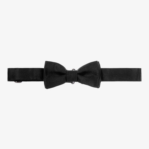 Emporio Armani-Boys Black Silk Bow Tie | Childrensalon Outlet