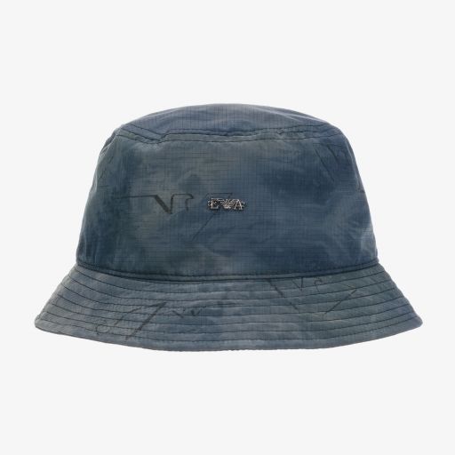 Emporio Armani-Boys Blue Bucket Hat | Childrensalon Outlet