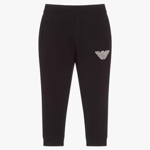 Emporio Armani-Boys Blue Eagle Logo Joggers | Childrensalon Outlet