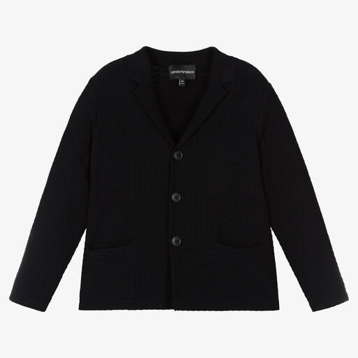 Emporio Armani-Blazer bleu en jersey garçon | Childrensalon Outlet