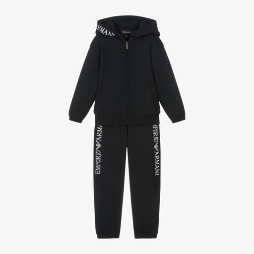 Emporio Armani-Синий спортивный костюм из хлопка для мальчиков | Childrensalon Outlet