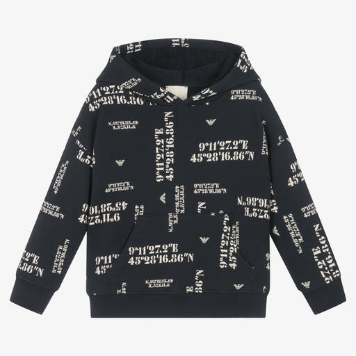 Emporio Armani-Синяя худи из органического хлопка | Childrensalon Outlet