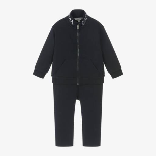 Emporio Armani-Boys Blue Zip-Up Jogger Set | Childrensalon Outlet