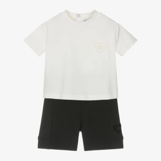 Emporio Armani-طقم قطني كلاسيكي للأولاد | Childrensalon Outlet
