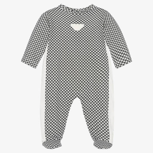 Emporio Armani-Boys Dark Blue Cotton Babygrow | Childrensalon Outlet