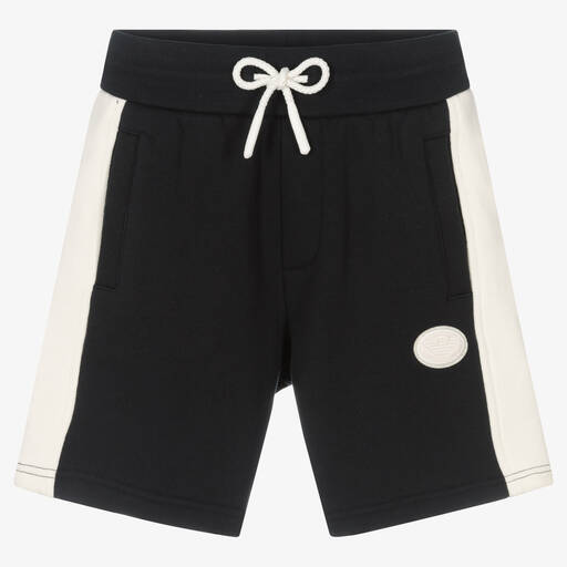 Emporio Armani-Синие хлопковые шорты для мальчиков | Childrensalon Outlet