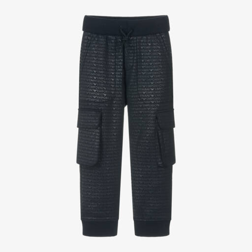 Emporio Armani-بنطلون كارغو لون كحلي للأولاد | Childrensalon Outlet