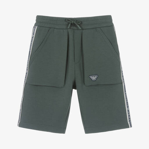 Emporio Armani-Зеленые шорты из хлопкового джерси для мальчиков | Childrensalon Outlet