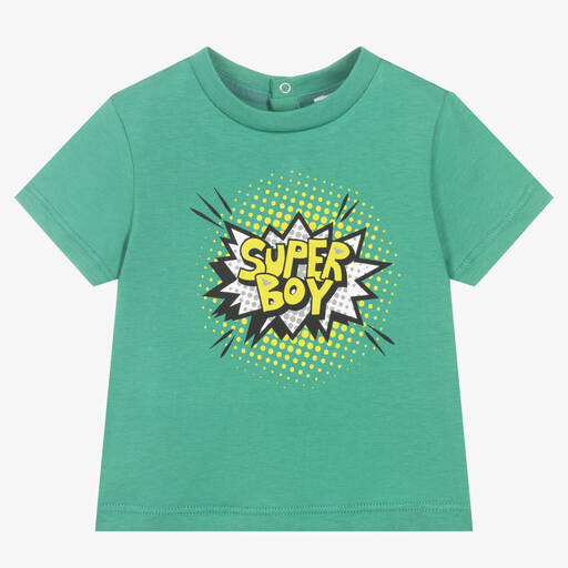 Emporio Armani-Зеленая хлопковая футболка | Childrensalon Outlet
