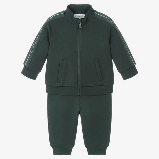 Emporio Armani-Grüner Streifen-Trainingsanzug (J) | Childrensalon Outlet