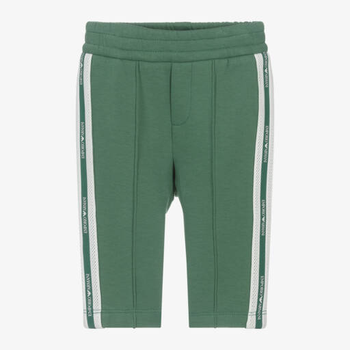 Emporio Armani-Мягкие вязаные брюки зеленого цвета для мальчиков | Childrensalon Outlet