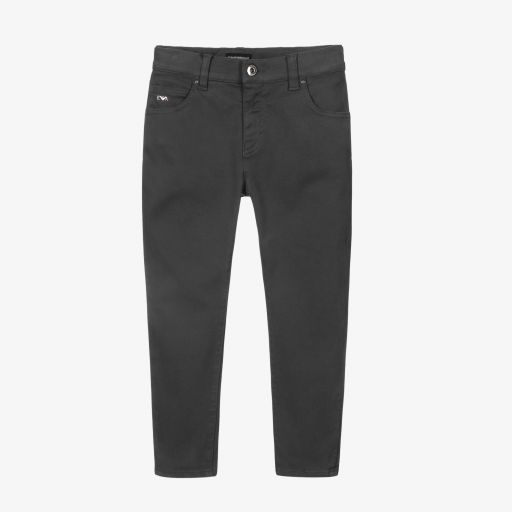 Emporio Armani-Темно-серые джинсы для мальчиков | Childrensalon Outlet