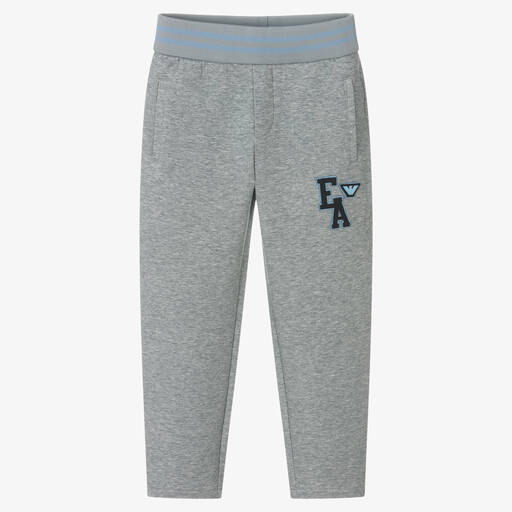 Emporio Armani-Boys Grey Logo Joggers | Childrensalon Outlet