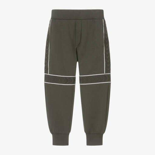 Emporio Armani-بنطلون رياضي بشعار النسر لون أخضر للأولاد | Childrensalon Outlet