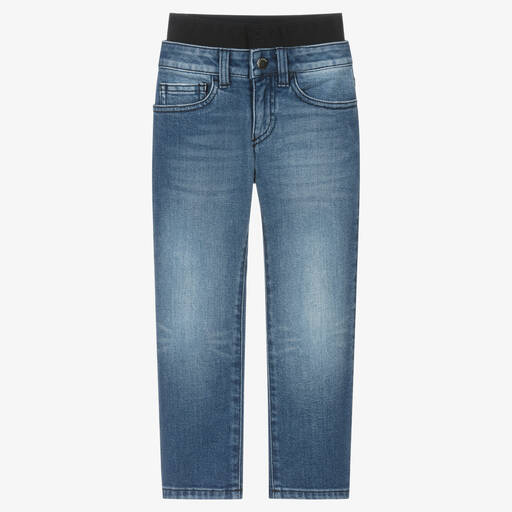 Emporio Armani-Jean skinny bleu en denim Garçon | Childrensalon Outlet