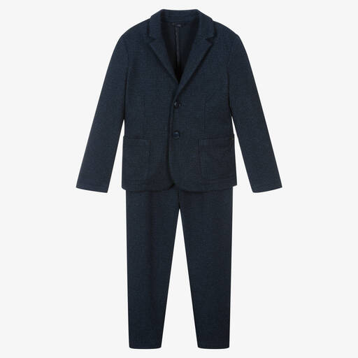 Emporio Armani-Hahnentritt-Anzug Navyblau/Schwarz | Childrensalon Outlet