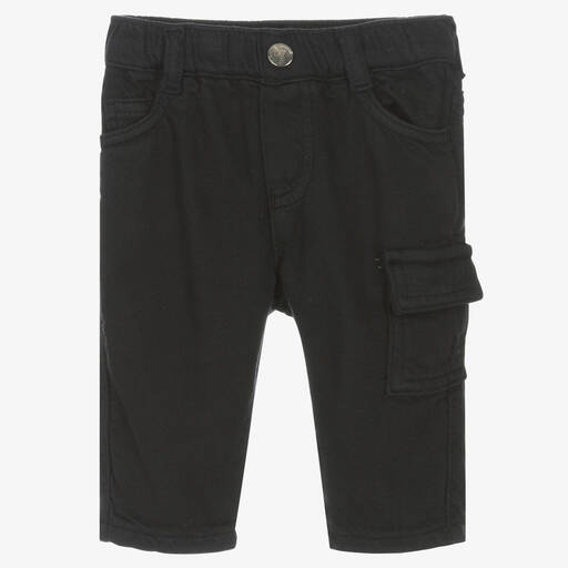 Emporio Armani-Boys Navy Blue Cotton Cargo Trousers | Childrensalon Outlet