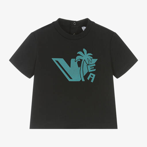 Emporio Armani-Boys Navy Blue Cotton T-Shirt | Childrensalon Outlet