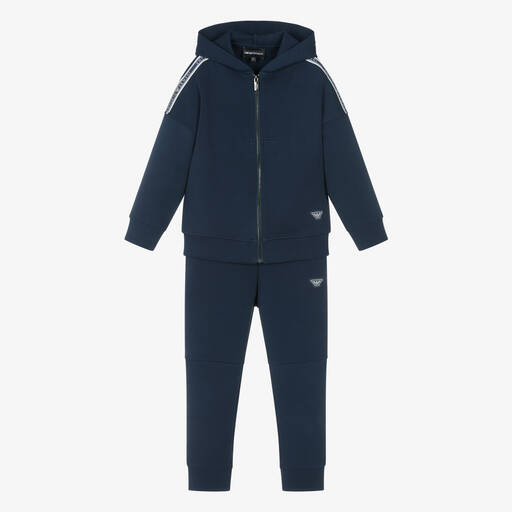 Emporio Armani-بدلة رياضية قطن جيرسي لون كحلي للأولاد | Childrensalon Outlet