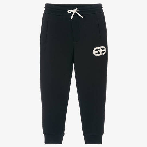 Emporio Armani-جوغرز قطن جيرسي لون كحلي للأولاد | Childrensalon Outlet