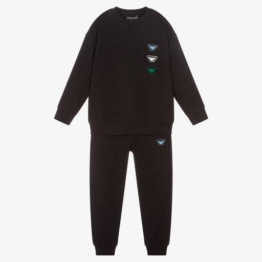 Emporio Armani-Boys Navy Blue Logo Tracksuit | Childrensalon Outlet