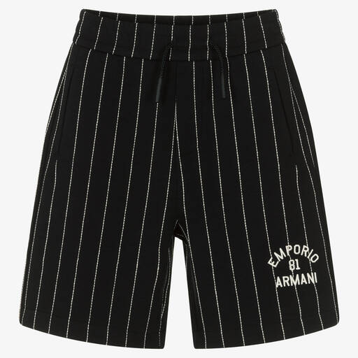 Emporio Armani-Nadelstreifen-Baumwollshorts navy | Childrensalon Outlet