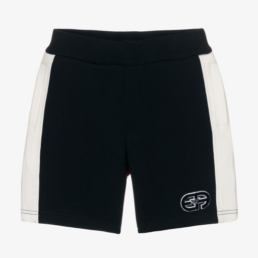 Emporio Armani-Boys Navy Blue & Red Shorts | Childrensalon Outlet