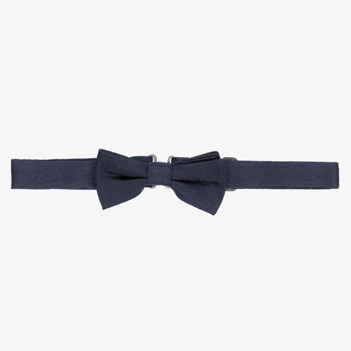 Emporio Armani-Boys Navy Blue Silk Bow Tie | Childrensalon Outlet
