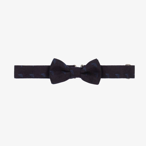 Emporio Armani-Boys Navy Blue Silk Bow Tie | Childrensalon Outlet