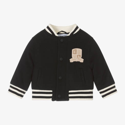 Emporio Armani-Boys Navy Wool College Jacket | Childrensalon Outlet