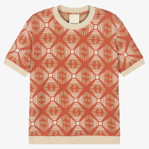 Emporio Armani-T-shirt orange en jacquard garçon | Childrensalon Outlet