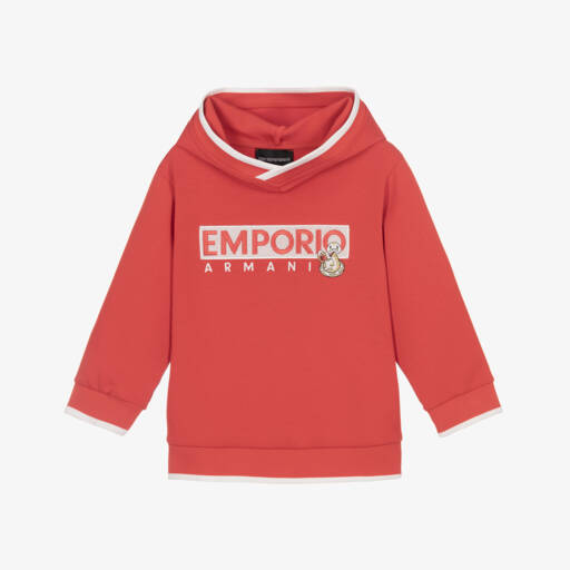 Emporio Armani-Толстовка с вышивкой в виде змеи красная для мальчиков | Childrensalon Outlet