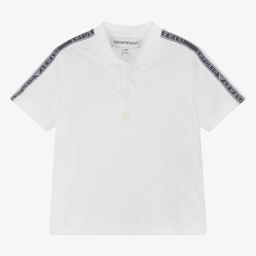 Emporio Armani-تيشيرت قطن لون أبيض للأولاد | Childrensalon Outlet