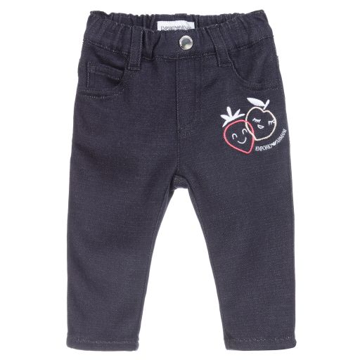 Emporio Armani-Dark Blue Cotton Jeggings | Childrensalon Outlet