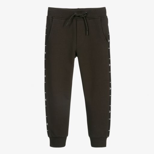Emporio Armani-Dark Green Logo Tape Joggers | Childrensalon Outlet