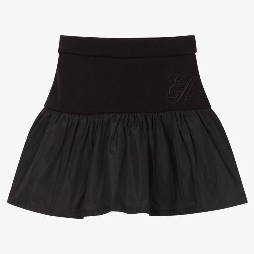 Emporio Armani-Girls Black Ruffle Skirt | Childrensalon Outlet