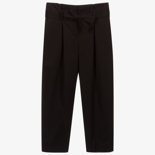 Emporio Armani-بنطلون فيسكوز لون أسود للبنات | Childrensalon Outlet