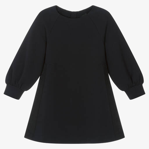 Emporio Armani-Синее трикотажное платье для девочек | Childrensalon Outlet