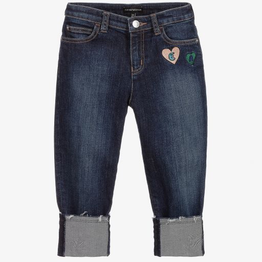 Emporio Armani-Blaue Denim-Jeans für Mädchen | Childrensalon Outlet