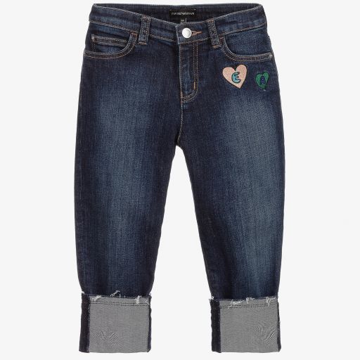 Emporio Armani-Girls Blue Denim Jeans | Childrensalon Outlet