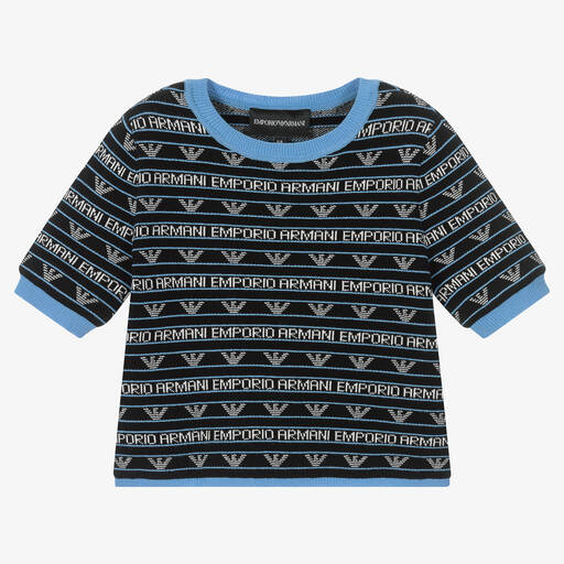 Emporio Armani-Синий вязаный свитер для девочек | Childrensalon Outlet
