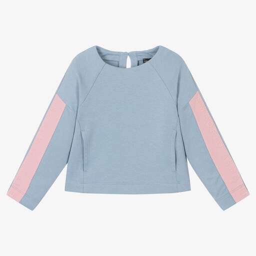 Emporio Armani-Girls Blue & Pink Cotton Sweatshirt | Childrensalon Outlet