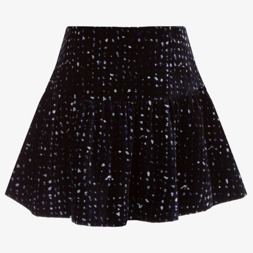 Emporio Armani-Girls Blue Velvet Skirt | Childrensalon Outlet