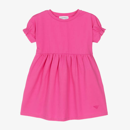 Emporio Armani-Хлопковое платье цвета фуксии | Childrensalon Outlet