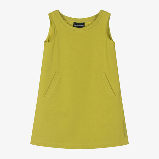 Emporio Armani-فستان قطن لون أخضر | Childrensalon Outlet