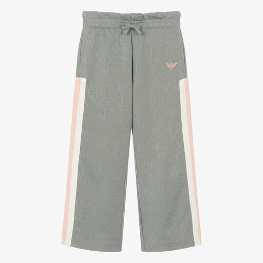 Emporio Armani-Зеленые жаккардовые джоггеры для девочек | Childrensalon Outlet