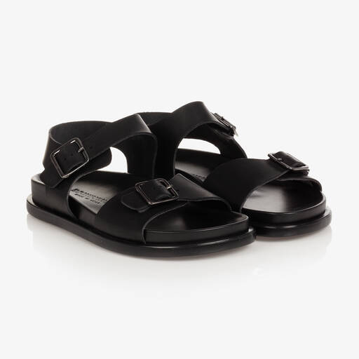 Emporio Armani-Синие кожаные сандалии с пряжками | Childrensalon Outlet
