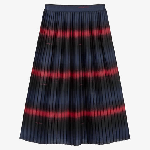 Emporio Armani-Girls Navy Blue Pleated Skirt | Childrensalon Outlet