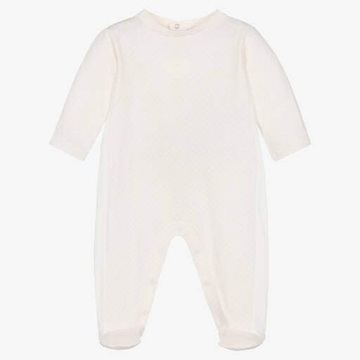 Emporio Armani-Girls Pale Pink Cotton Babygrow | Childrensalon Outlet